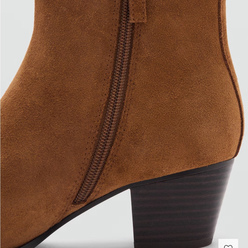 Mango Medium Brown Suede Ankle Boots - Picture 4 of 8